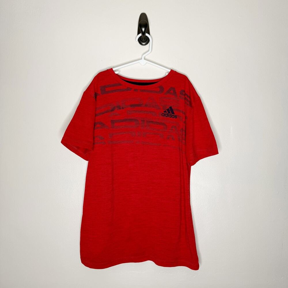 Adidas Youth Boys Red Aeroready Performance T-Shirt Size Medium (10/12)